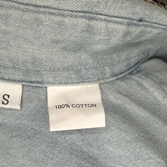 Christine Alexander Denim Shirt with Swarovski Crystal Accents-New With Tags - Picture 9 of 9